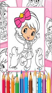 اسکرین شات 4 بازی بازی رنگ امیزی دختر توت فرنگی