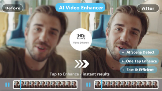 اسکرین شات 1 برنامه AI Video Quality Enhancer