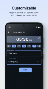 اسکرین شات 3 برنامه Simple Alarm Clock
