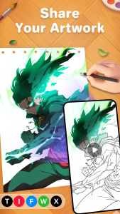 اسکرین شات 2 برنامه AR Draw: Trace to Sketch Anime