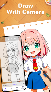 اسکرین شات 1 برنامه AR Draw: Trace to Sketch Anime