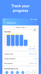 اسکرین شات 6 برنامه Drink Water Reminder & Tracker