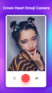 اسکرین شات 6 برنامه Crown Heart Emoji Camera