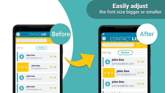 اسکرین شات 1 برنامه Big Font: Enlarge font