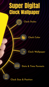 اسکرین شات 2 برنامه Super Digital Clock Wallpaper