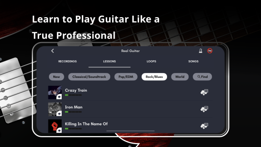 اسکرین شات 5 برنامه Real Guitar: acoustic electric