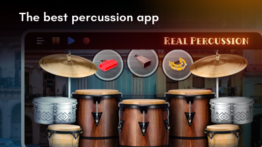 اسکرین شات 1 برنامه Real Percussion: drum set