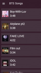 اسکرین شات 2 برنامه آهنگ های بی تی اس بدون اینترنت