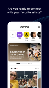 اسکرین شات 2 برنامه ویورس (weverse)