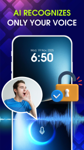 اسکرین شات 2 برنامه AI Voice Lock Screen