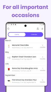اسکرین شات 3 برنامه Birthday Calendar & Events