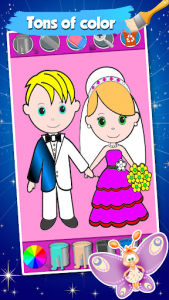 اسکرین شات 2 برنامه Bride And Groom Wedding Coloring Pages Game