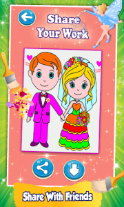 اسکرین شات 6 برنامه Bride And Groom Wedding Coloring Pages Game