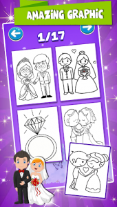 اسکرین شات 3 برنامه Bride And Groom Wedding Coloring Pages Game