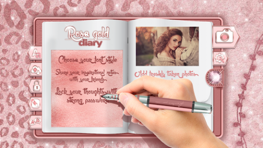 اسکرین شات 5 برنامه Cute Rose Gold Diary App