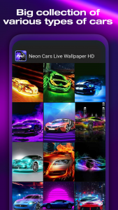 اسکرین شات 5 برنامه Neon Cars Live Wallpaper HD