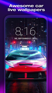 اسکرین شات 2 برنامه Neon Cars Live Wallpaper HD
