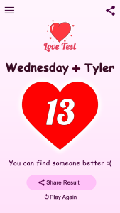 اسکرین شات 6 برنامه Love Test - Compatibility Test