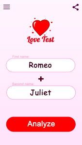 اسکرین شات 1 برنامه Love Test - Compatibility Test
