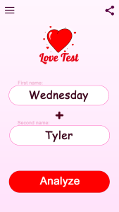 اسکرین شات 5 برنامه Love Test - Compatibility Test