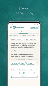 اسکرین شات 2 برنامه Text Reader: Text to Speech