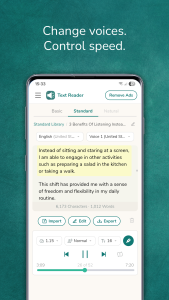 اسکرین شات 3 برنامه Text Reader: Text to Speech