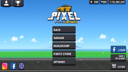 اسکرین شات 2 بازی ماشین مسابقه پیکسلی | نسخه مود شده