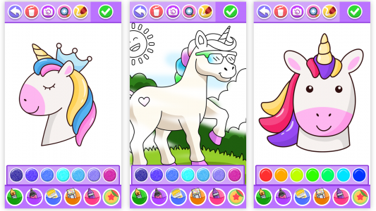 اسکرین شات 8 برنامه Unicorn Coloring Pages