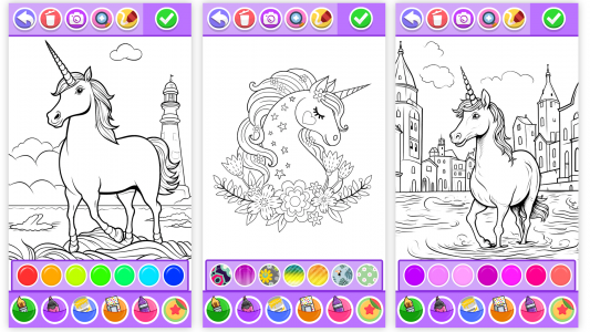 اسکرین شات 7 برنامه Unicorn Coloring Pages