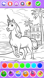 اسکرین شات 1 برنامه Unicorn Coloring Pages