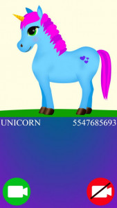 اسکرین شات 1 بازی unicorn fake video call game