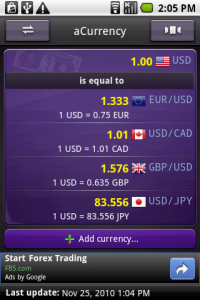 اسکرین شات 3 برنامه aCurrency (exchange rate)