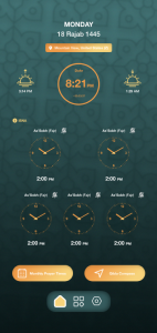 اسکرین شات 1 برنامه Prayer Times, Qibla Finder
