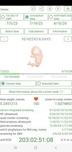 اسکرین شات 1 برنامه Pregnancy Calculator+Calendar