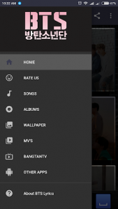 اسکرین شات 1 برنامه BTS Lyrics (Offline)