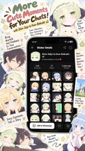 اسکرین شات 5 برنامه +999K Anime Stickers WASticker