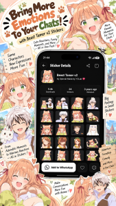 اسکرین شات 3 برنامه +999K Anime Stickers WASticker