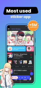 اسکرین شات 2 برنامه +999K Anime Stickers WASticker