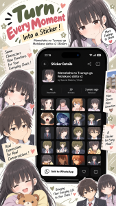 اسکرین شات 6 برنامه +999K Anime Stickers WASticker