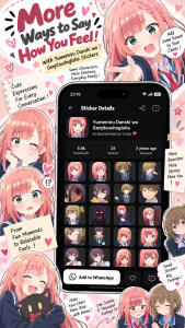 اسکرین شات 2 برنامه +999K Anime Stickers WASticker