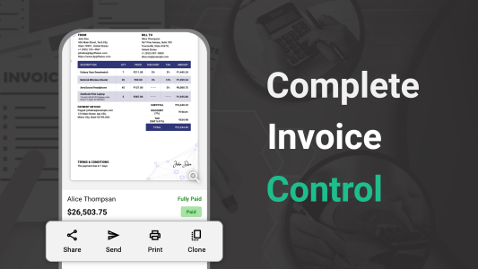 اسکرین شات 4 برنامه Invoice Maker: Quick & Easy