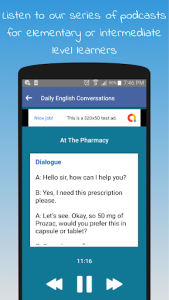 اسکرین شات 3 برنامه Learn english conversation: Spoken english podcast