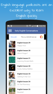 اسکرین شات 2 برنامه Learn english conversation: Spoken english podcast