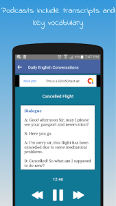 اسکرین شات 5 برنامه Learn english conversation: Spoken english podcast