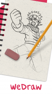 اسکرین شات 2 برنامه WeDraw - How to Draw Anime