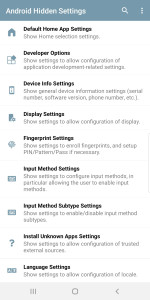 اسکرین شات 3 برنامه Android Hidden Settings
