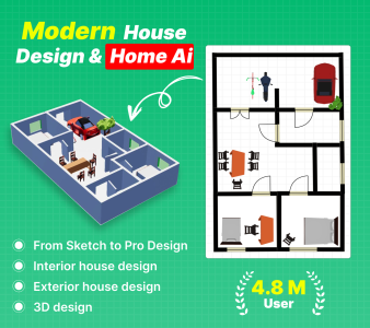 اسکرین شات 1 برنامه Modern House Design Draw House