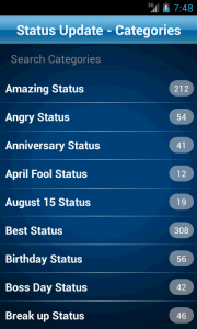 اسکرین شات 1 برنامه Status Quotes Collection
