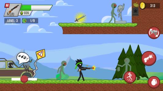 اسکرین شات 1 بازی Stick vs Zombies: Platformer