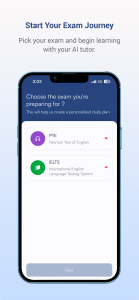 اسکرین شات 1 برنامه PTE/IELTS Practice & AI Tutor